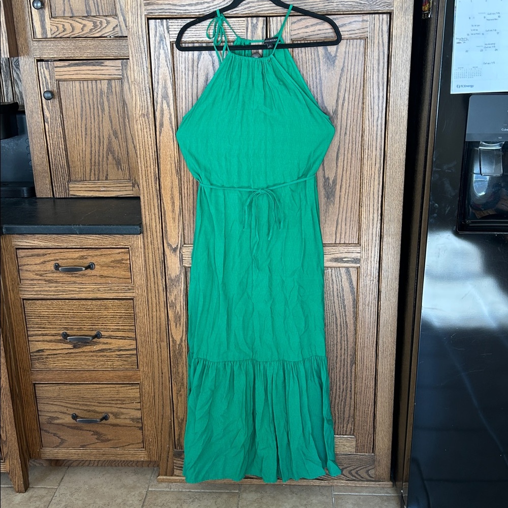 Banana Republic Green Halter Maxi‎ Dress Size 4